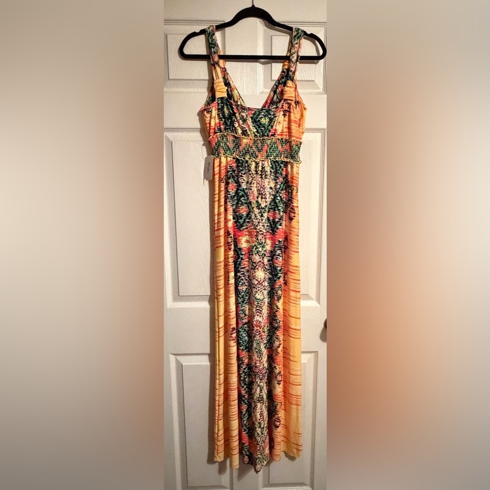 Beige by eci Colorful Maxi Dress sz 12 - Picture 2 of 9